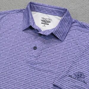 Straight Down Mens Purple Surfboard Print Performance‎ Golf Polo Shirt Medium